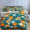 Floral And Orange Pattern Set Exquisite Three-Piece Bedding Set Gift For Kids And Adults
