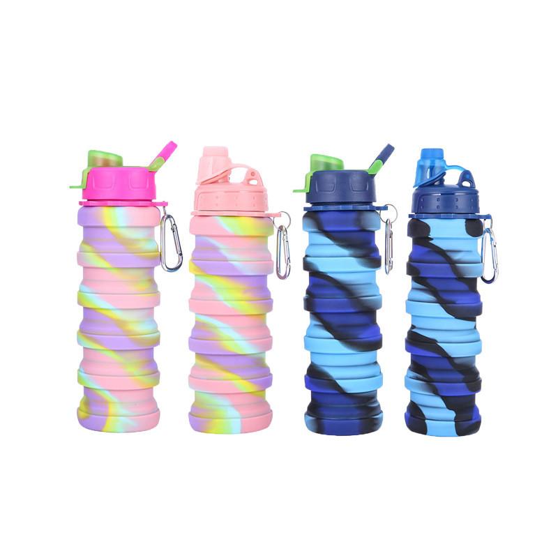 Borraccia Pieghevole in Silicone per Viaggi all'Aperto e Sport con Colori
