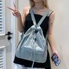 Fashion Versatile Casual Simple Small Fresh College Student Backpack Large Capacity Ultra Light Drawstring Women's Bag