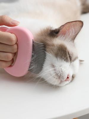 1pc PetCat Comb Grooming Massage Brush Shell Shaped Handle Dog Grooming Massage Tool To Remove Hairs For Cat Cleaning Supplies