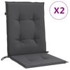 Low Back Chair Cushions 2 Pcs Melange Anthracite 100 X 50 X 4 Cm Fabric
