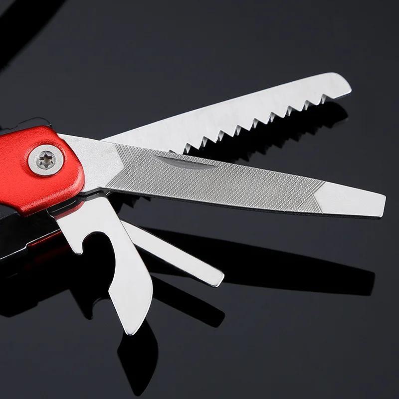Attrezzatura da campeggio Sopravvivenza all'aperto Acciaio inossidabile 9 in 1 Pinza Multi-tool Portatile Accessori da campeggio Portatile