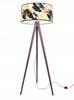 Floor Lamp Tripod Lampshade Golden Flowers Led