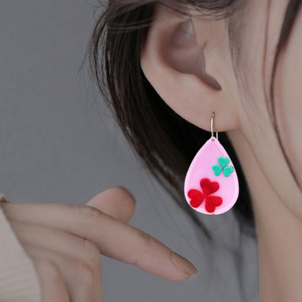 Jewelry Casting Molds Silicone Pendant Resin Molds Clover Waterdrop Epoxy Resin Mold for Earrings Necklace Keychain Mold