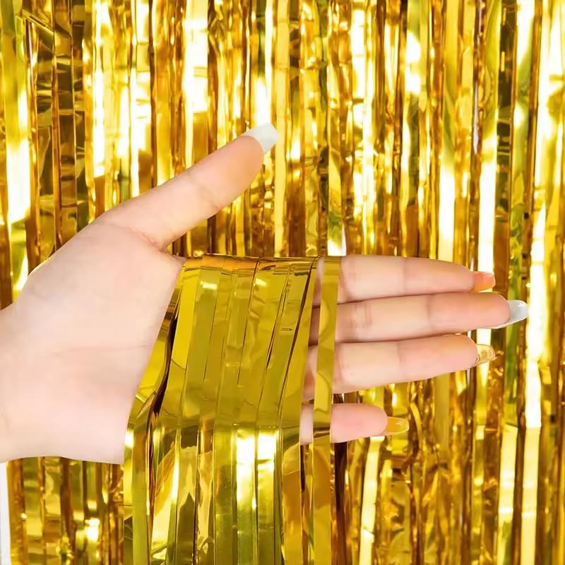 Colorful Tinsel Curtain for Parties - 1x2m Birthday, Wedding, and Event Decoration Tassels