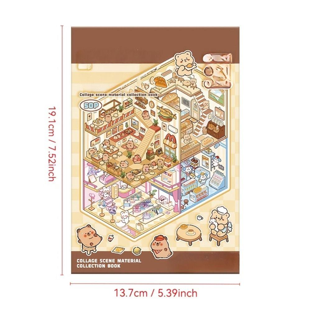 Cartoon Landscape Sticker Book 20in1 Miniature Scene Scrapbook Kit 3D Stickers Scene Set  Kid Toy