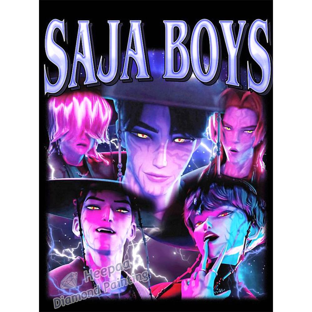 

Kpop Охотники на демонов Фильм 5d Алмазная живопись Фэнтези Саджа Демон Мальчики Аниме Руми и Джину Сделай сам Вышивка крестом Фотомозаика Декор Round 20x30cm