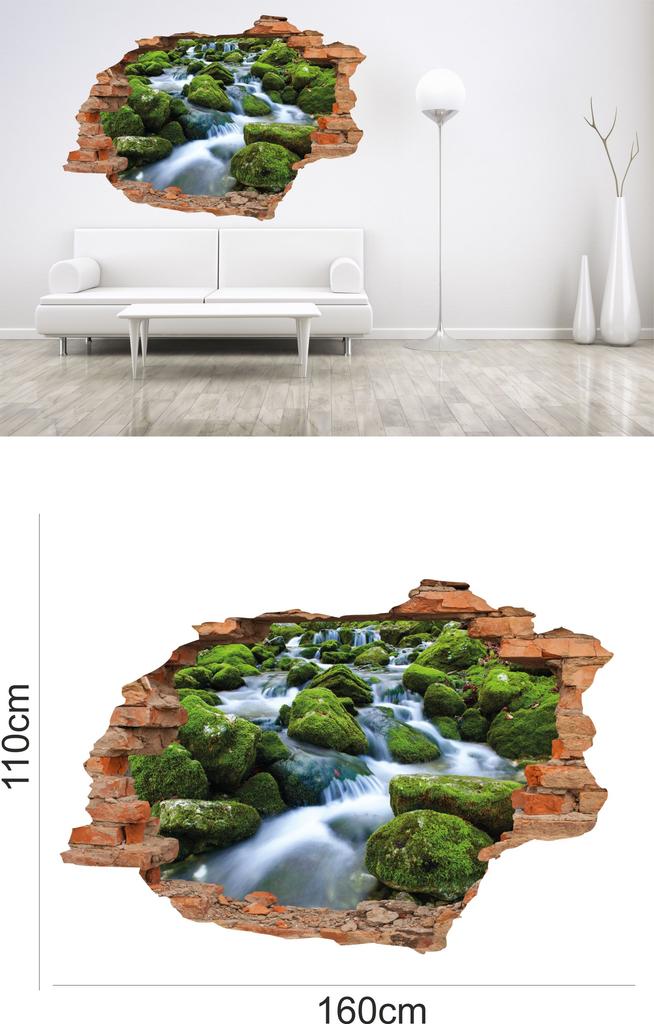3D stickers photo wallpaper brick view 160 x 110