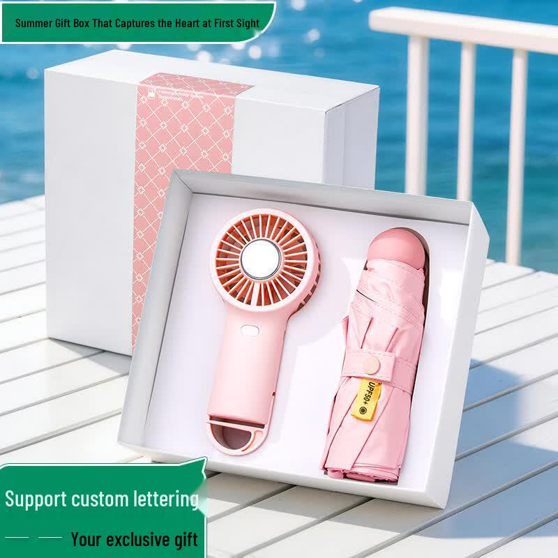 Jun Seventeen AQ Portable Mini Fan Gift Set Mini Fan + Umbrella