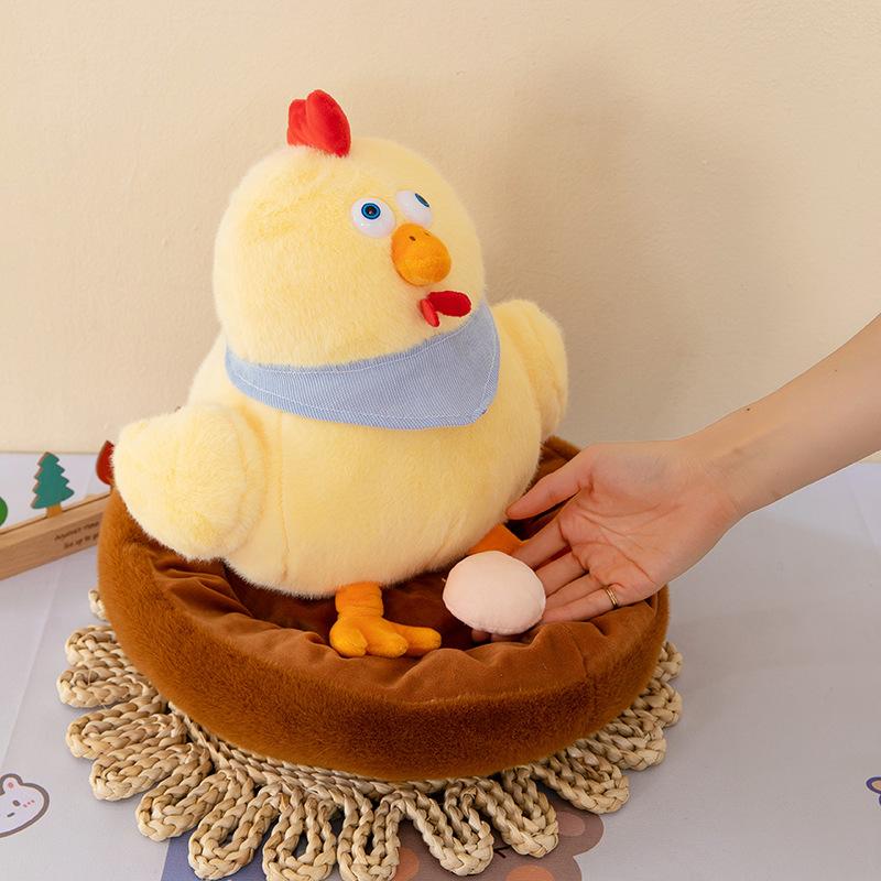 Chicken Nest Hatching Chick Plush Toy Laying Egg Hen Doll Doll Children Soothing Sleep Holding Pillow