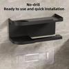 Modern & Wall-Mounted Toilet Paper Holder with Storage Shelf & Drawer - Space-Saving Bathroom Organizer with Knob, Multi-Tier Shelving System
