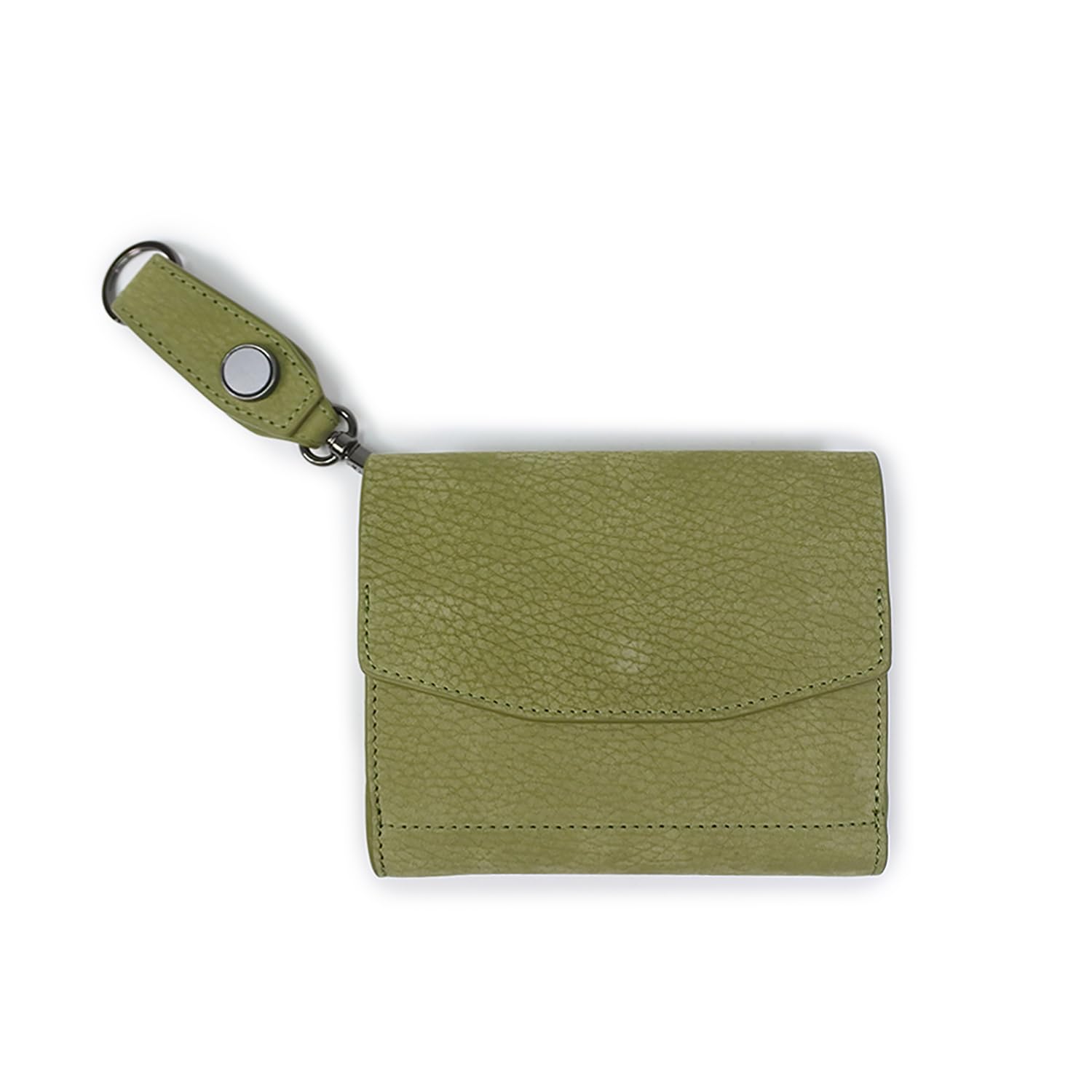 

Sea FOLK MIDDLE WALLET MATCHA Genuine Leather Nubuck with Hook and Reflector Trifold Wallet Coin Purse [CIE] Multi-Pocket Box-Type Men s Women s