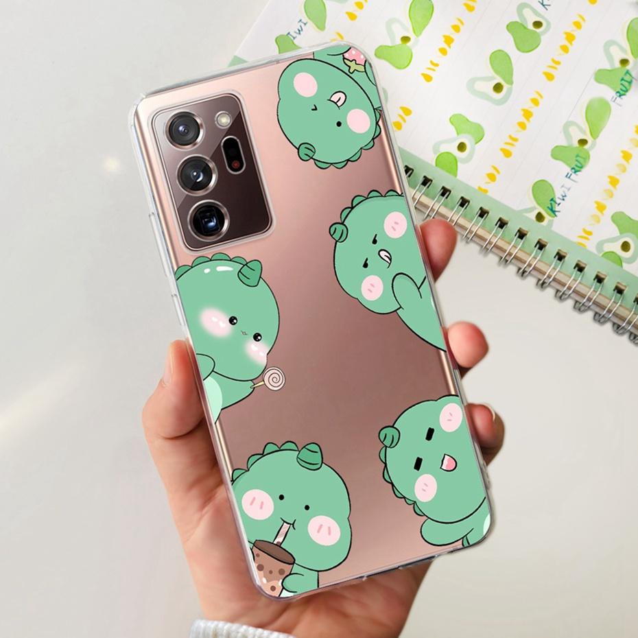 Case For Samsung Galaxy Note 20 Ultra 5G Note20 Cute Flower Cat Painted Soft Silicone TPU Cover For Samsung Note 20 20Ultra