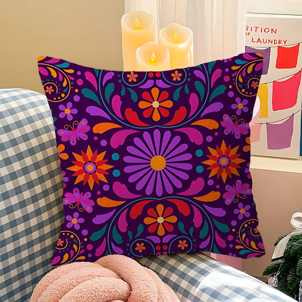 Mexican-style Flower Personalized picture text home decorative pillows Household Gifts 45x45cm
