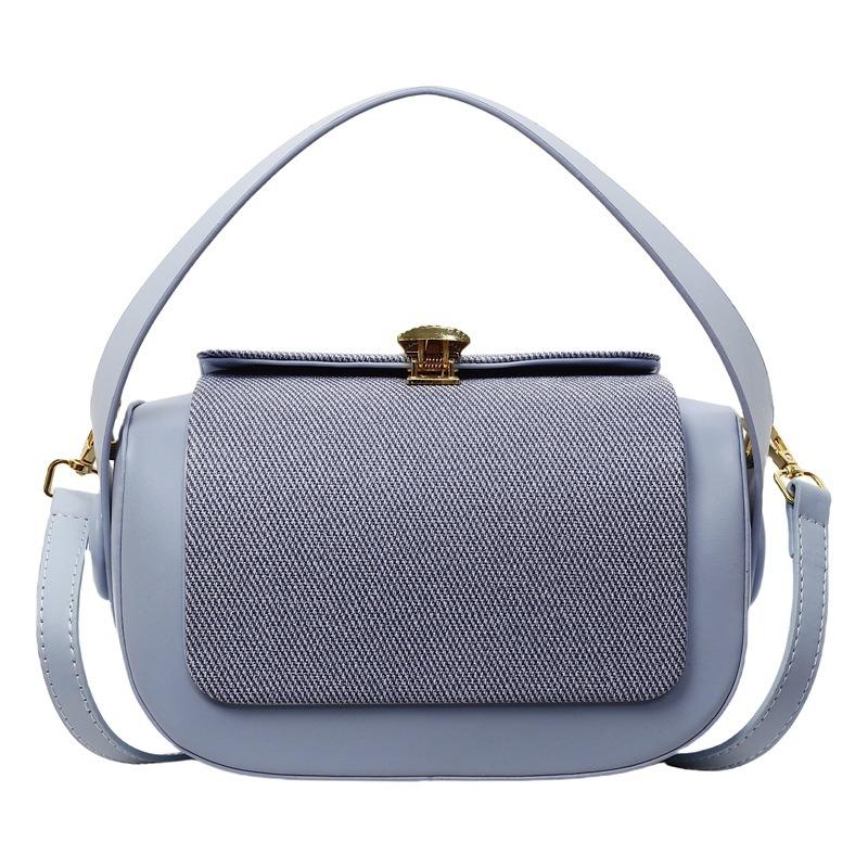 Niche Trend Fashion High Sense Portable Pillow Bag Women's New Contrasting Color Splicing Shoulder Messenger Bag