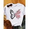 Fashion Love Heart Butterfly Trend Summer Clothes Womens Clothing Ladies Print Fashion Tshirts Short Sleeve FeUnisex Graphic Tee