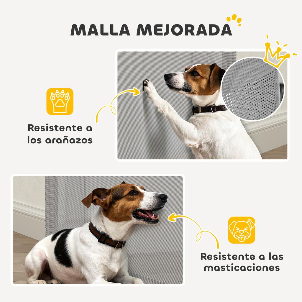 Retractable Dog Safety Gate, up to 140 cm Wide, Stairs, Doorways, Grey