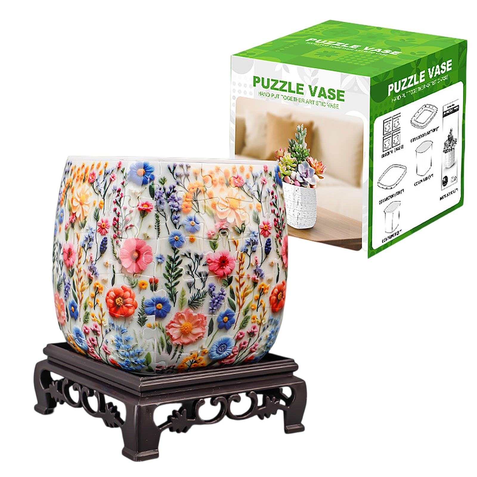 

3D Пазл Дом Ваза Декоративный Элемент – DIY Цветочный Контейнер Для Декора Гостиной One Size