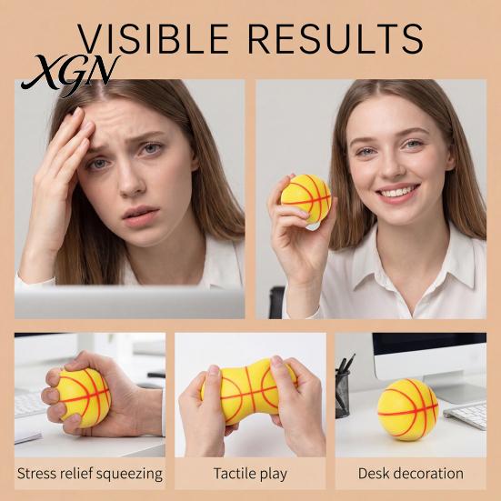 TPR-Material Stressball Fußball Basketball, Fidget Quetschball für Erwachsene Kinder, Weiche Dekompression Angstlinderung, Party Geburtstagsgeschenk Sensorisch