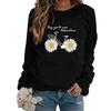 Women's Sweater Crew Neck Casual Loose Pullover Printed Long Sleeve Comfortable Long Sleeve T-Shirt