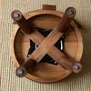Solid Wood Entryway Shoe Stool Comfortable Curved Back Low Stool Thickened Durable Coffee Table Rotating Seat for Home Decor