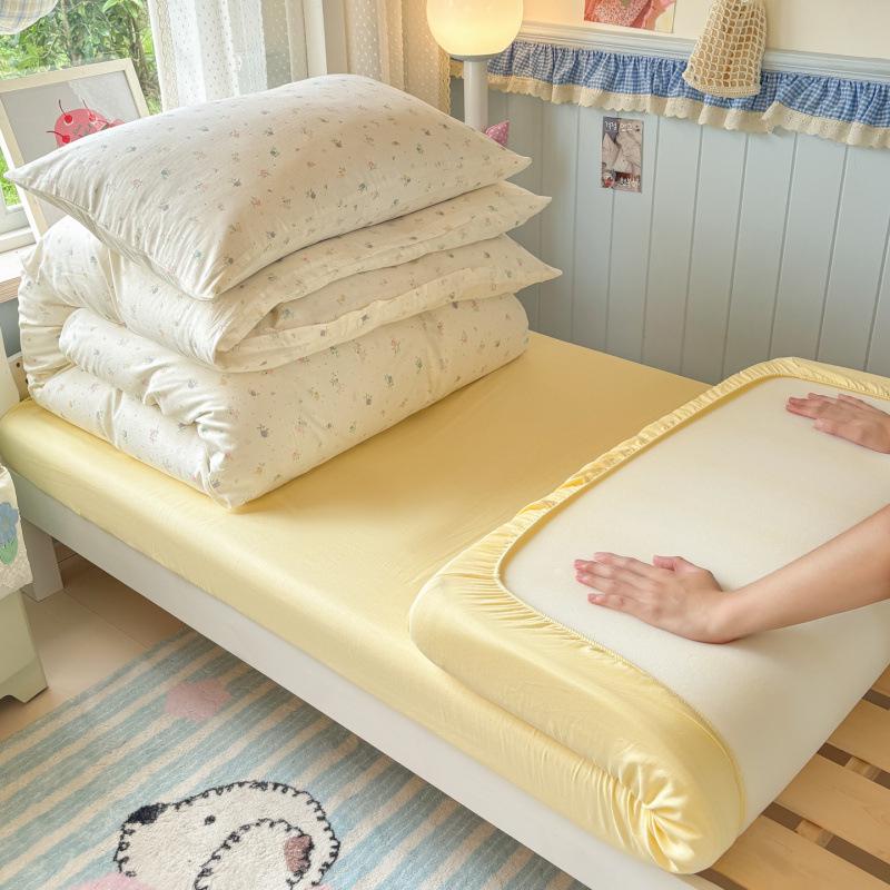 2026 Student Bedding - Cotton Double Gauze 3-Piece Set, Basic Style
