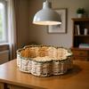 Handcrafted Paper Rope Storage Basket Large And Small Sizes Available Woven Texture Design For Kitchen Fruit Snacks Organization