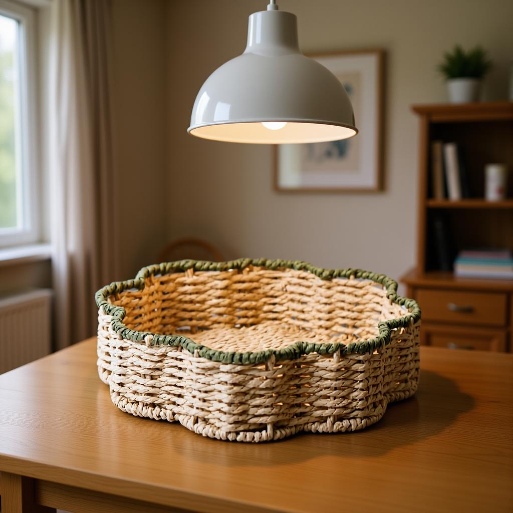 Handcrafted Paper Rope Storage Basket Large And Small Sizes Available Woven Texture Design For Kitchen Fruit Snacks Organization