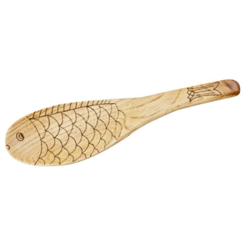 Creative Wooden Cartoon Fish Spoon - Children's Chestnut Wood Tableware