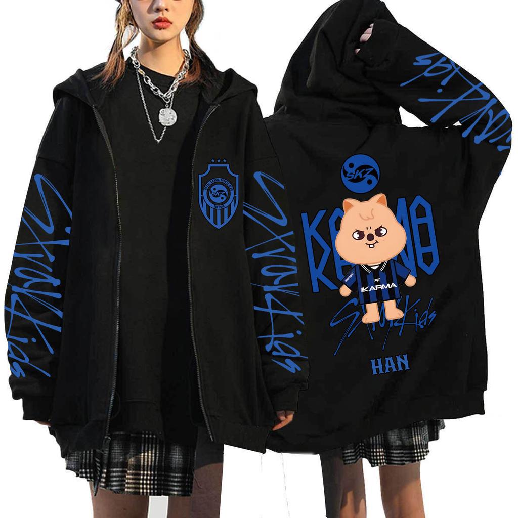 Stray Kids Fashion Vintage Hoodies Women Men Unisex Autumn Winter New Long Sleeve Pullover Tops Chic Streetwear Casual Loose Top
