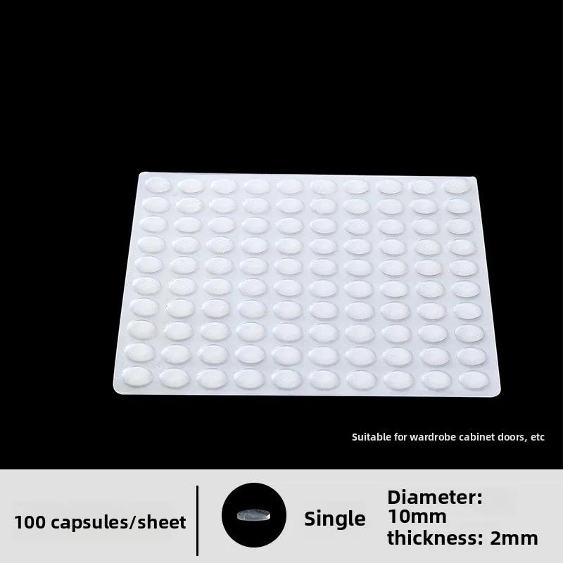 100 Pieces of 8X2.4/10X2mm Self-adhesive Silicone Shock-absorbing Particles, Suitable for Kitchens, Offices, Bathrooms, Bedrooms