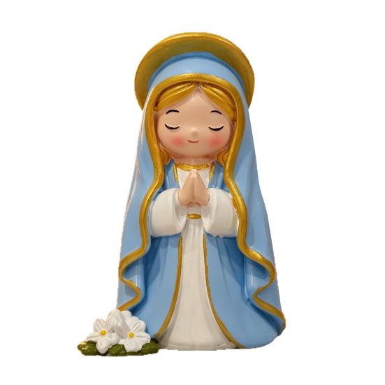 Cute Girl Resin Figurines, Mini Praying Girl Collectible Figure, Little Girl Statue Ornaments for Home Office Desktop Decor