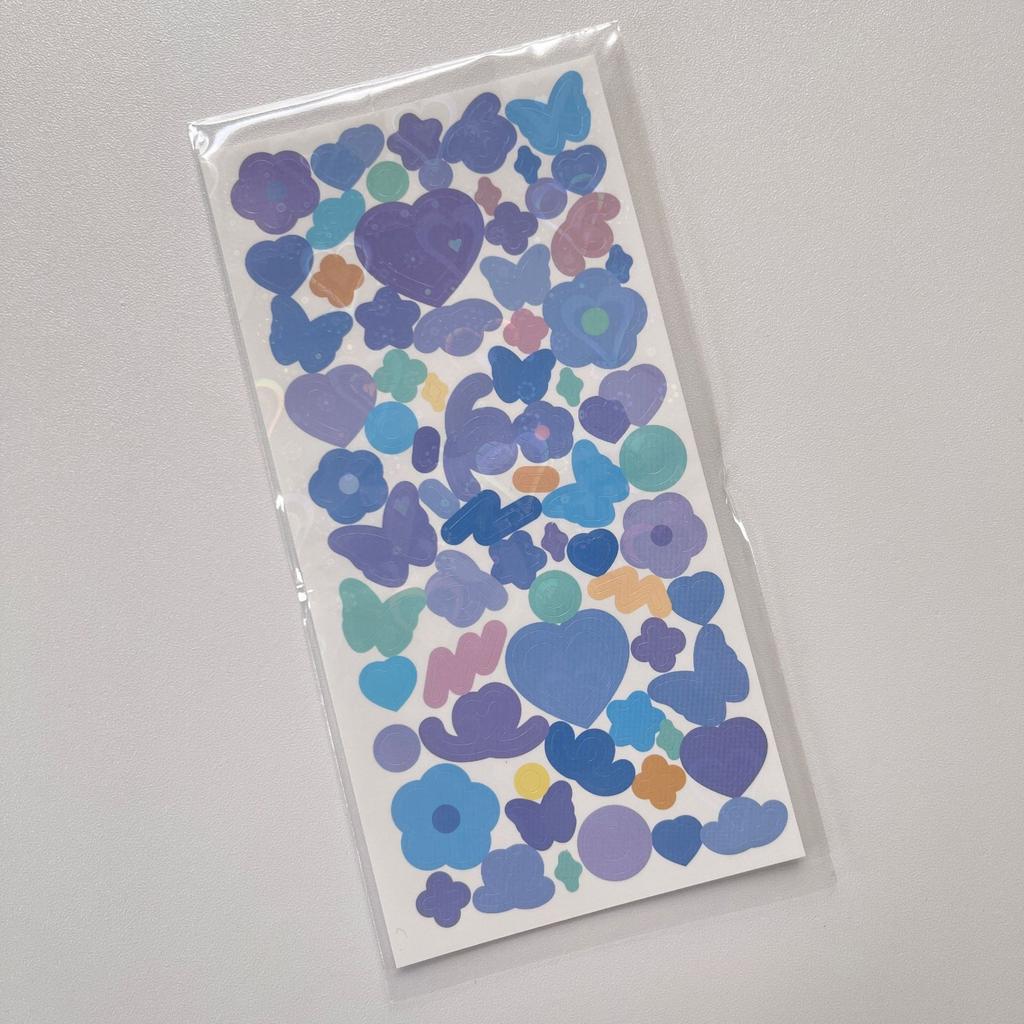 Butterfly Flowers Stickers Sparkling Laser DIY Decorative Goo Cards