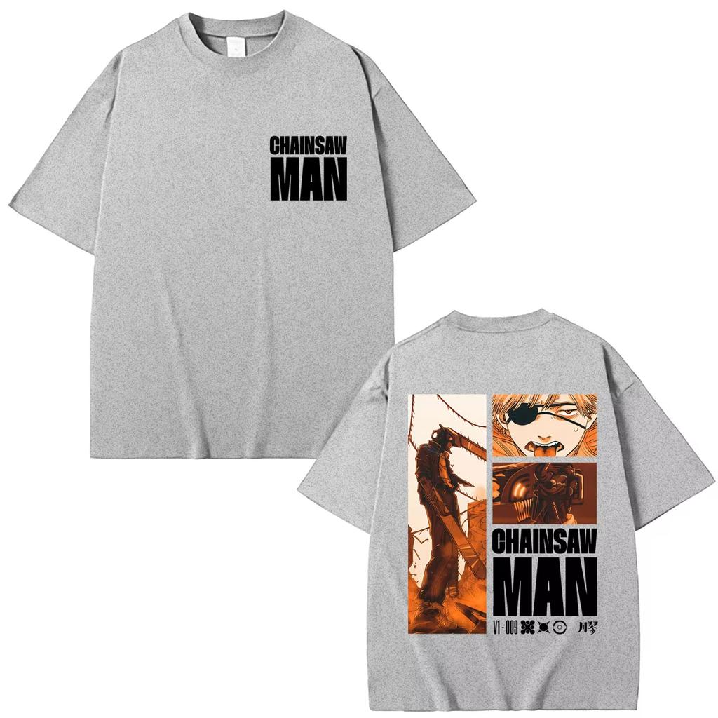 2026 Summer Hot Sale Anime Chainsaw Man Denji Pochita T-shirts Harajuku Vintage Manga Short Sleeve Men Women Loose Casual T-shirt