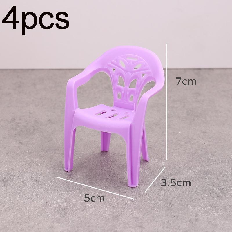 4Pcs Mini Support Miniature Items Armchair Plastic Backrest Chairs For 1/6 Dollhouse Accessories Doll Furniture Children'S Gifts