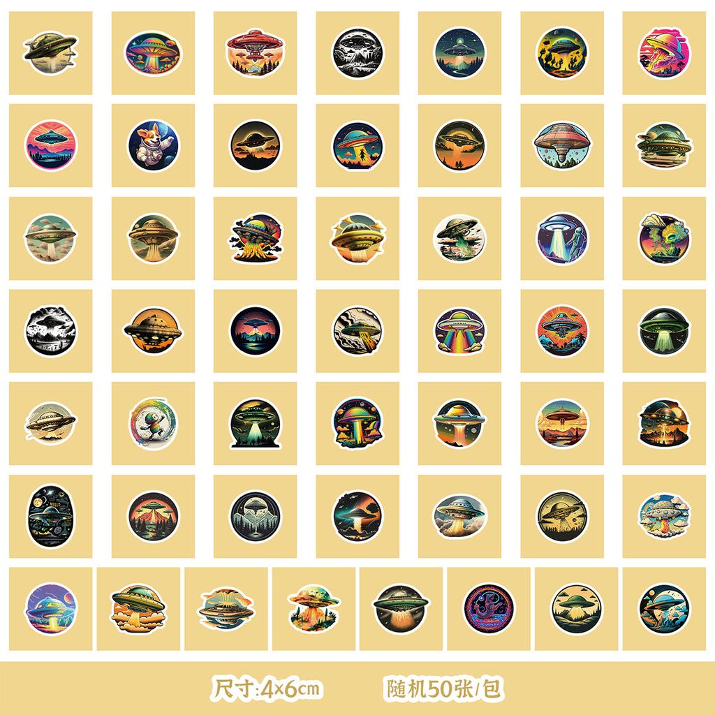 50/100 Cosmic Starry Sky Astronaut Stickers Mobile Water Cup Waterproof Decorative Stickers Children's Hand Account Stickers