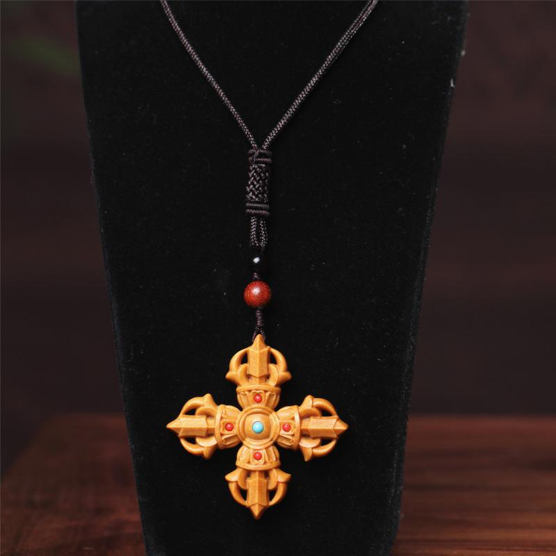 Vajra Cross Pendant Sweater Chain Car Hanging Ornament Decor