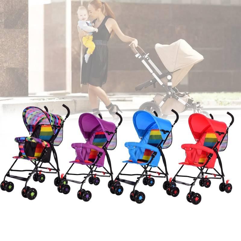 Stroller Ultra Kids Lightweight Foldable Convertible Seat One Button Rotation