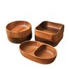 Set di Piatto Snack e Piatto da Contorno in Legno di Acacia: Piatti Divisi per Frutta, Dessert, Insalata e Bambini