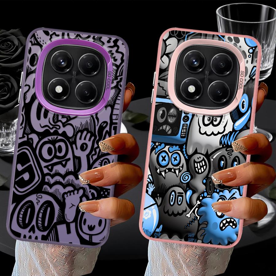 Graffiti Black Phone Case for Xiaomi Redmi Note 14 10 13C 14C A1 12C Note 13 12 Pro Plus 11 Pro A2 12 Phone Cover