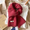 Winter Women Scarf Warm 100% Wool Knitted Shawls Casual Brand Neckerchief Cashmere Shawl Wrap Fashion Red Students Scarves