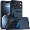Solid Color Card Holder Phone Case For iPhone 17 Pro Max 16 Plus 15 14 13 12 11 Combination of Hard and Soft Shockproof Cover