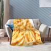 Leckeres Essensmuster Pommes Frites Gestrickte Decke Flanell 3D Leicht Dünn Überwurfdecken Tagesdecken Steppdecke Multifunktion