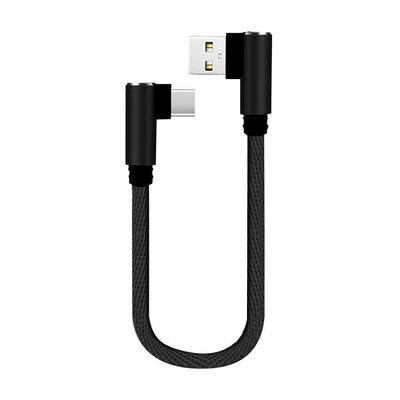 25cm USB To Type C Short Charging Cable 3A Fast Charging Cord Elbow 90 Degree USB C Micro USB Cable For Xiaomi Samsung