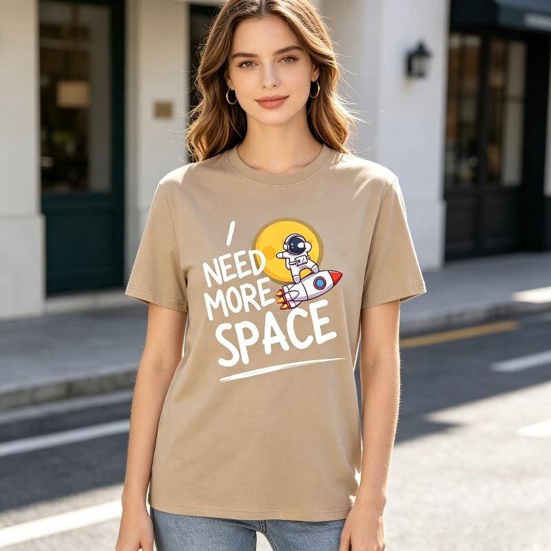 I Need More Space Graphic Tee Unisex Unisex Funny Astronaut TShirt Casual Cotton Short Sleeve Top