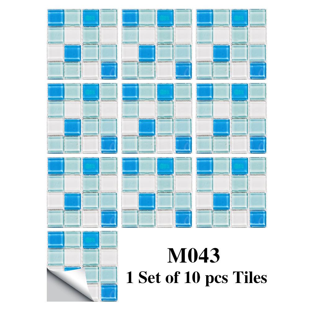 10PCS Mosaic Style Tile Simulation Stickers Self-adhesive Kitchen Waterproof PVC Wall Stickers Living Room Bathroom Decoration