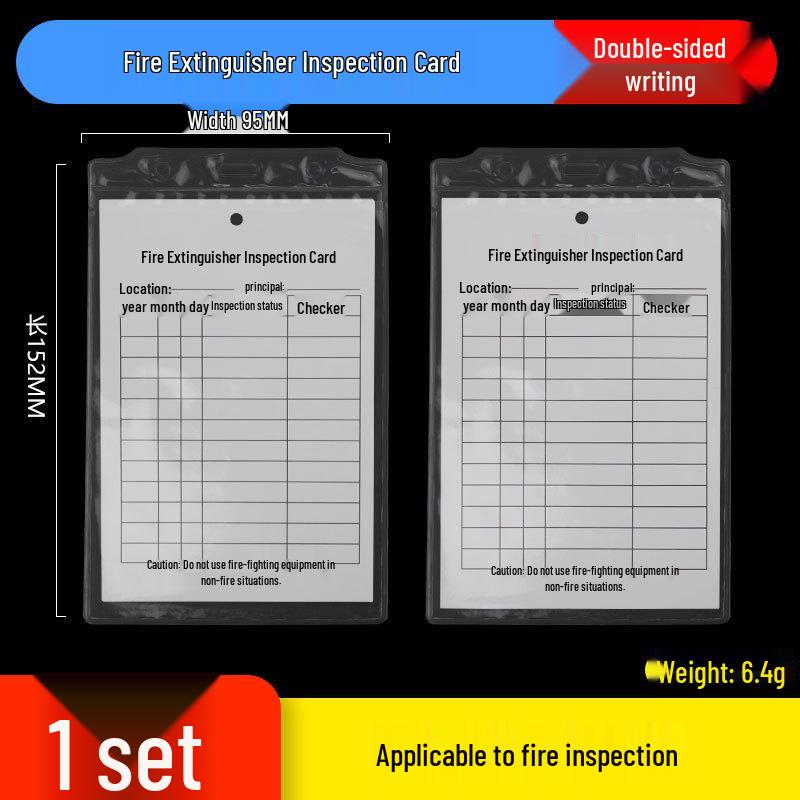 Fire Safety Inspection & Record Card Holder: Fire Extinguishers & Hydrants