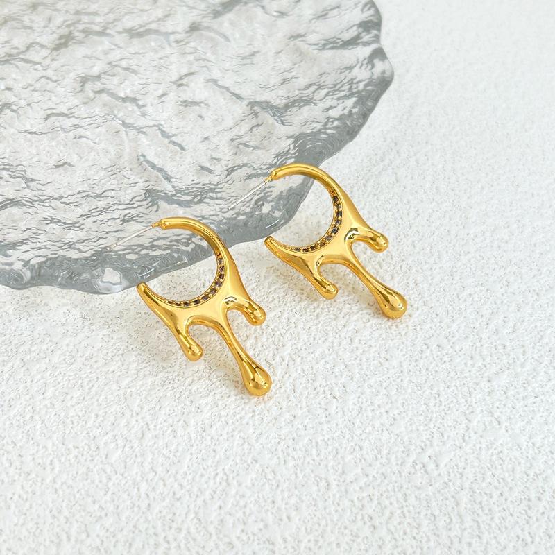Fashion Personality Lava Irregular Shape Stud Earrings