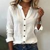 Lente Zomer Casual Effen Kleur Lange Mouwen Shirt Knopen Modieus Comfortabel Veelzijdig Casual Werkshirt