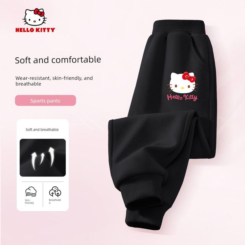 Pantalon pour Filles Hello Kitty Printemps et Automne 2026 Nouveau Pantalon de Sport pour Enfants Pantalon de Jogging Style Printemps Fin pour l'École